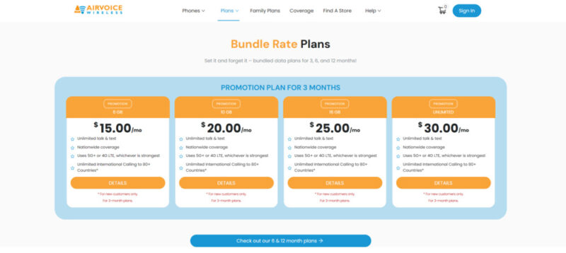 AirVoice promotional 3-month plan