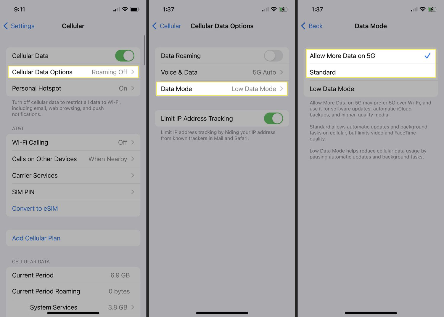 How to turn on low data mode for iOS devices