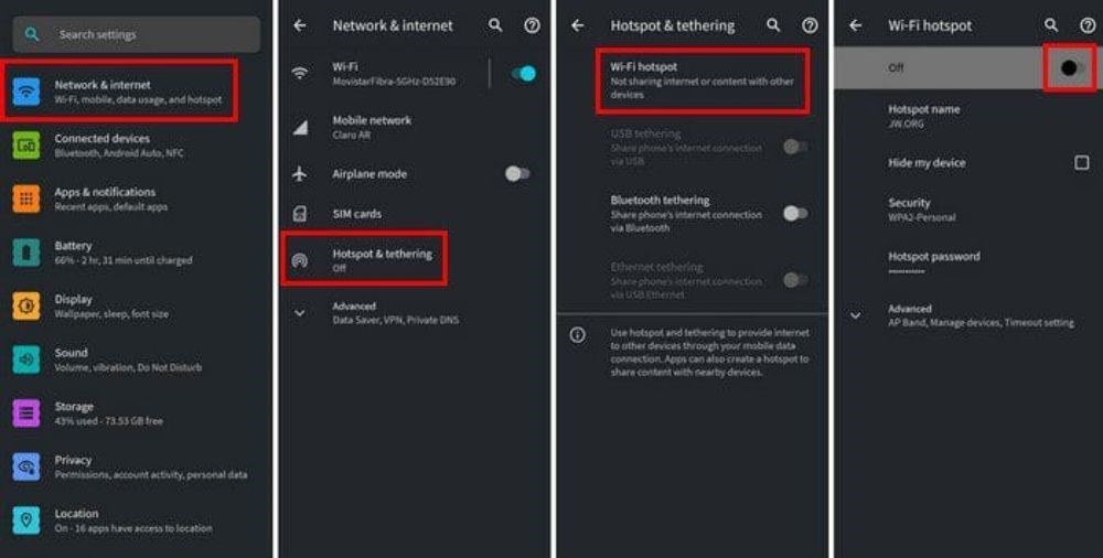 connecting hotspots for android