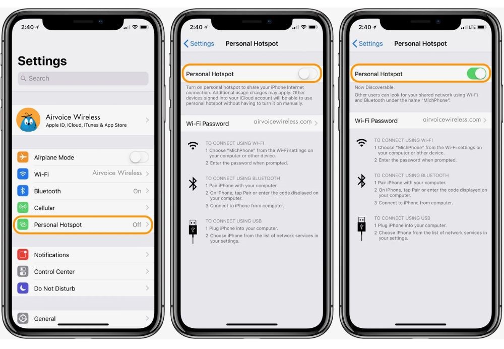 connecting hotspots for iPhone