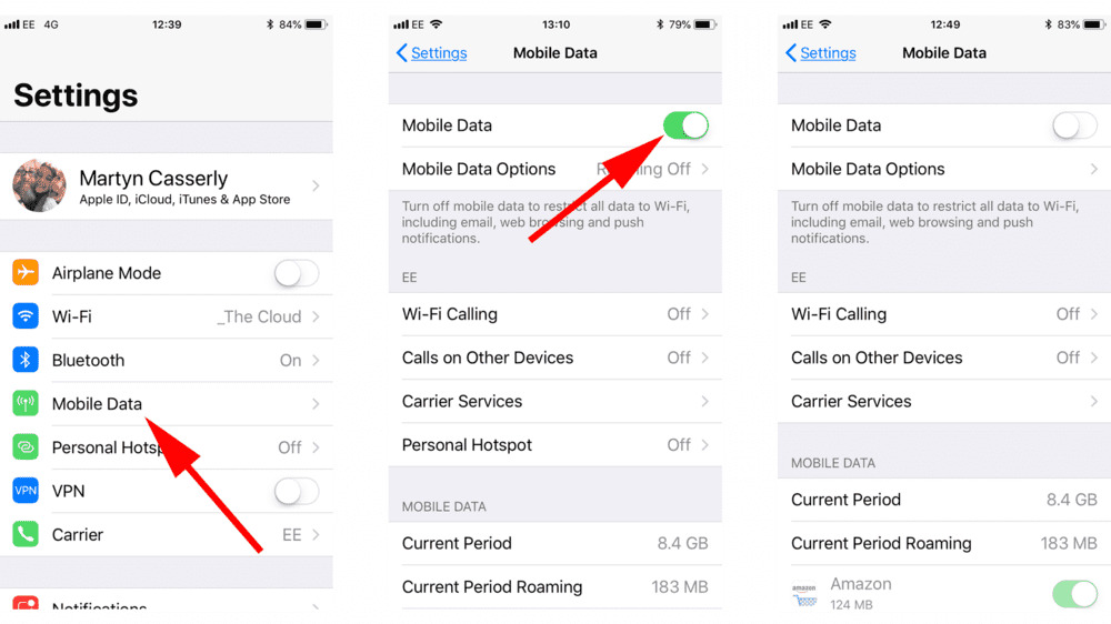 How to switch off mobile data on iPhone